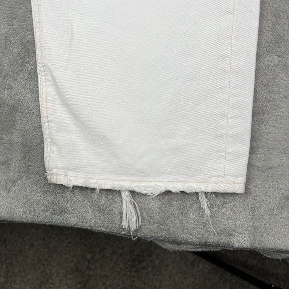 American Eagle Jeans Womens 10 White Highest Rise Baggy Straight Distressed New - Picture 6 of 16